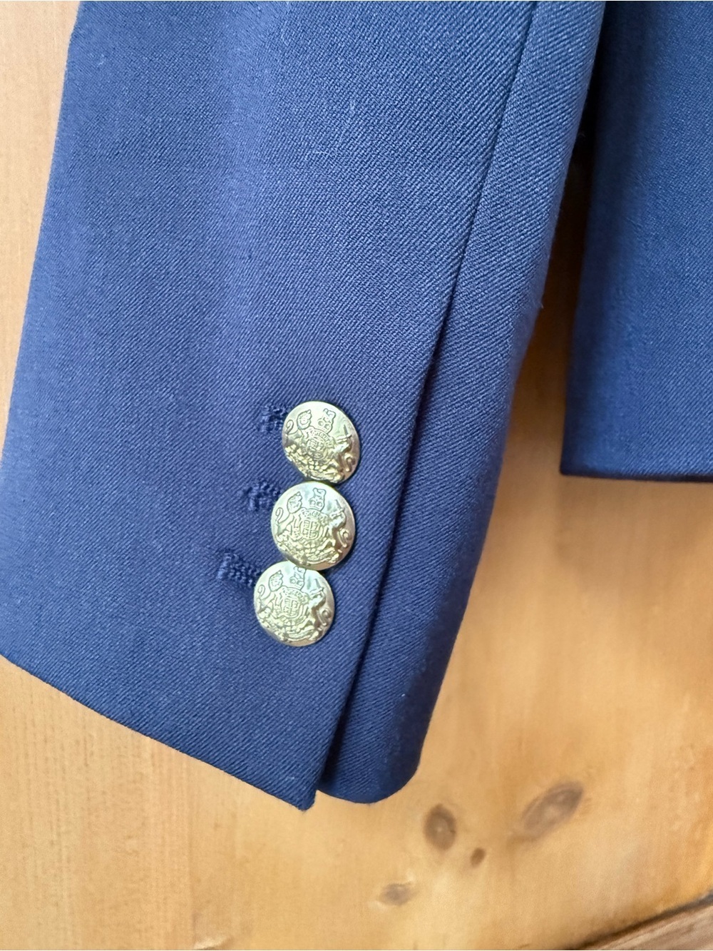 Women's J.Crew Mercantile blue blazer gold two button hardware EUC - Picture 6 of 6
